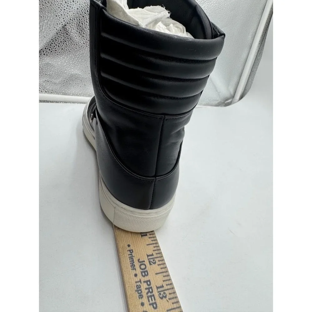 Versace Medusa Head High Top Sneakers Black Leather Gold Hardware Unisex IT 40